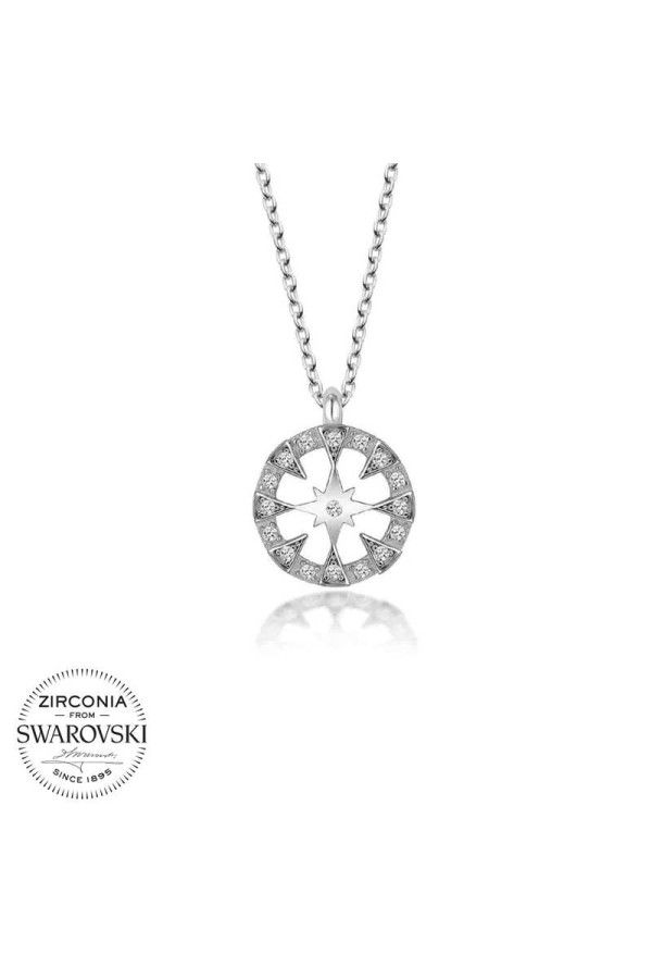 Swarovski Taşlı Gümüş Çember Bayan Kolye