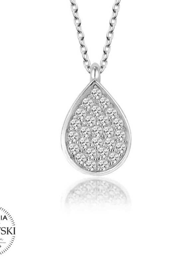 Swarovski Taşlı Gümüş Damla Bayan Kolye