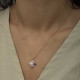 Gümüş Rose Mix Taşlı Umut Çiçeği Kolye