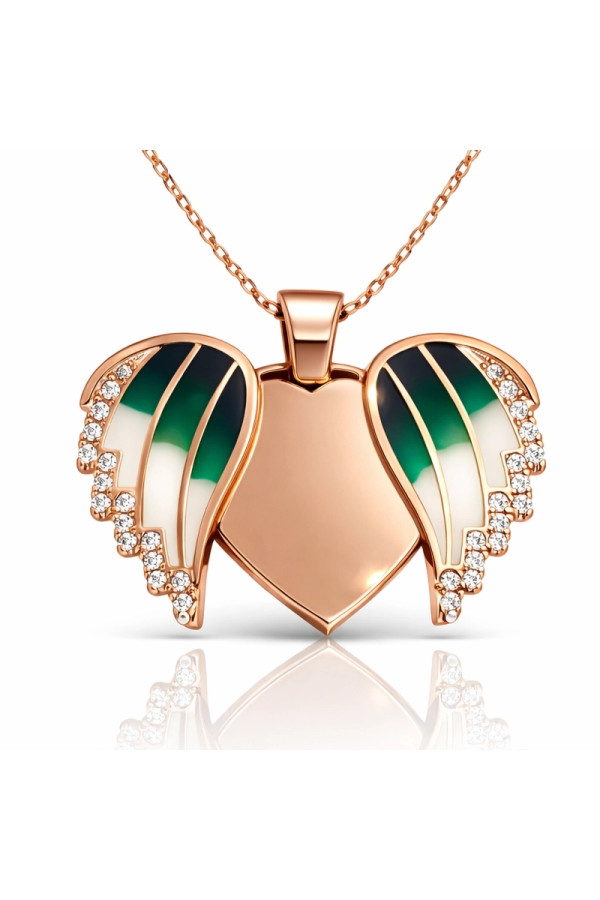 Gümüş Rose Kalpli İsimli Bayan Kolye