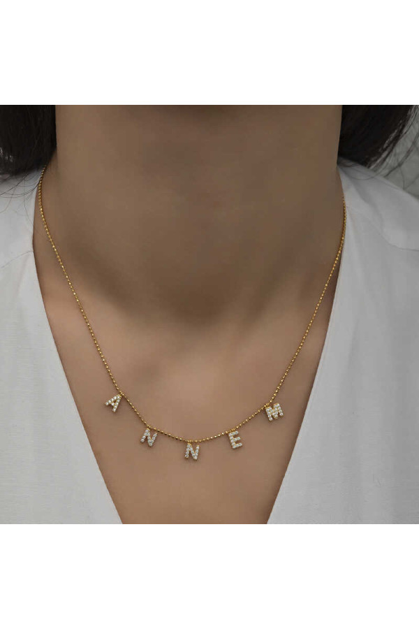 ​Gümüş Gold Annem Yazılı Bayan Kolye