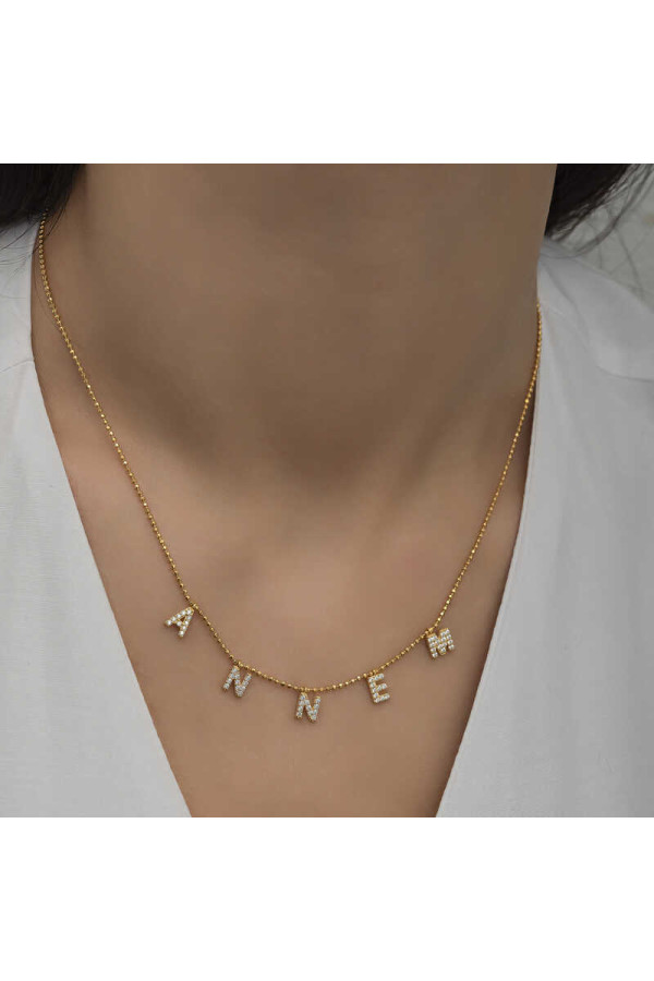 ​Gümüş Gold Annem Yazılı Bayan Kolye