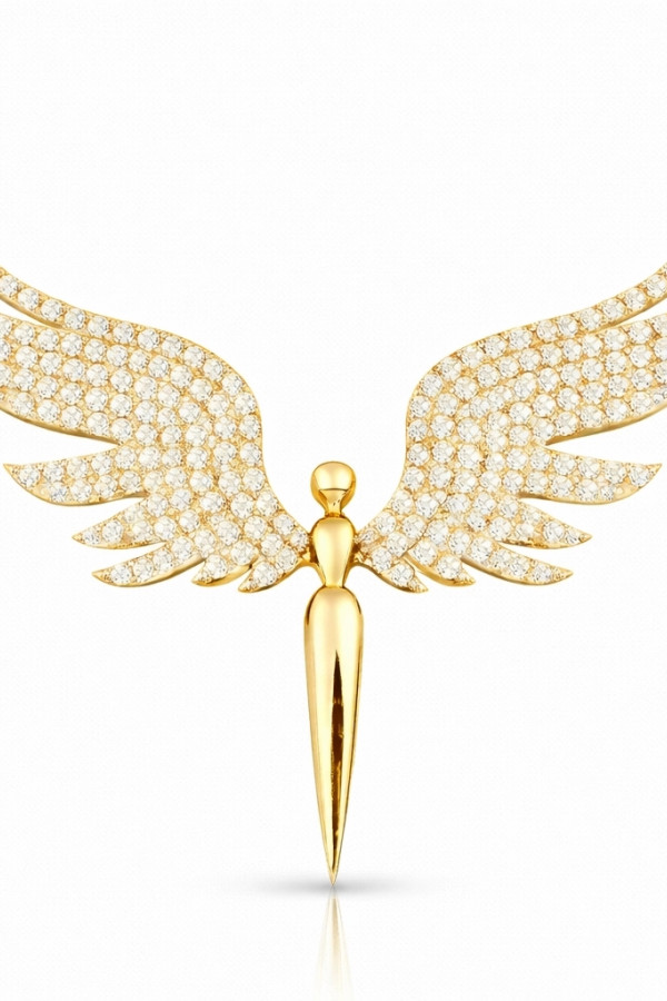 Gümüş Gold Mikail Meleği Kadın Kolye