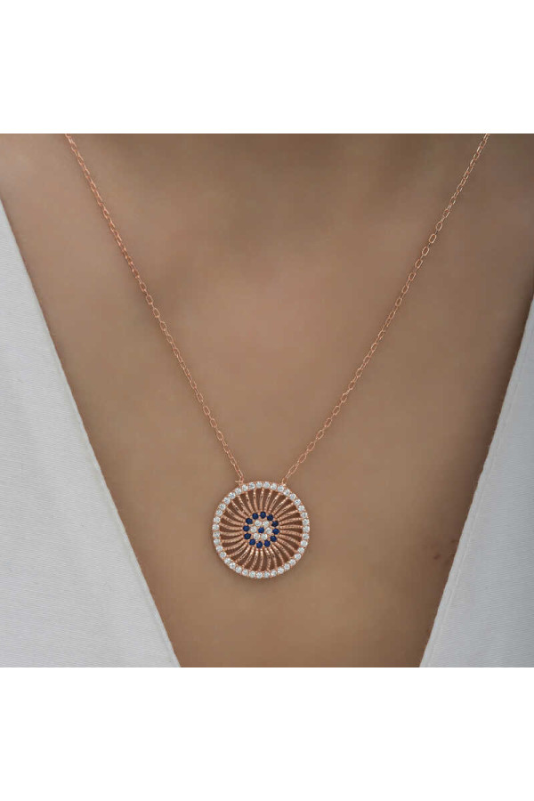 ​Gümüş Rose Nazar Kadın Kolye