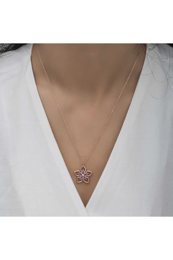 ​Gümüş Rose Çiçek Kadın Kolye
