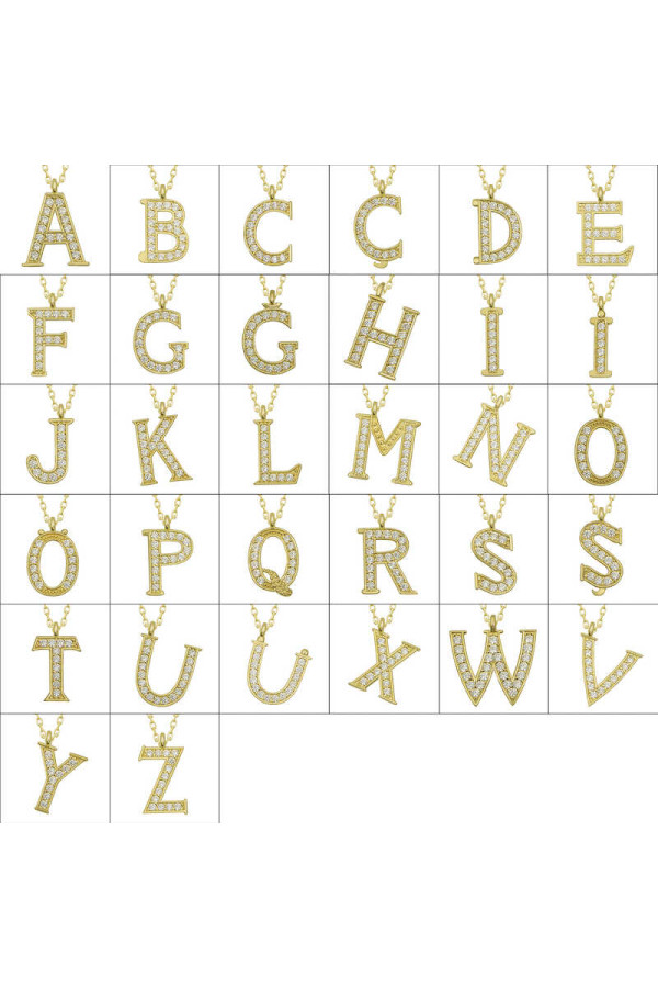Gümüş Gold O Harfi Kadın Kolye