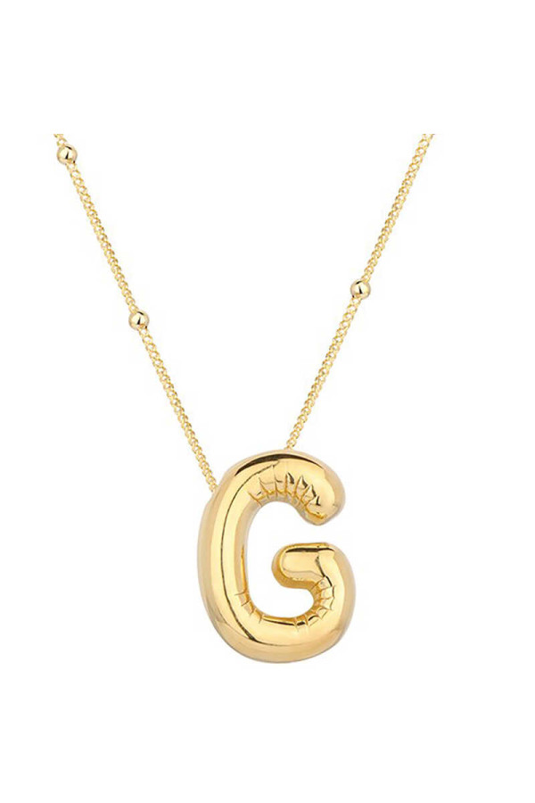 Gümüş Gold Balon G Harfi Kadın Kolye