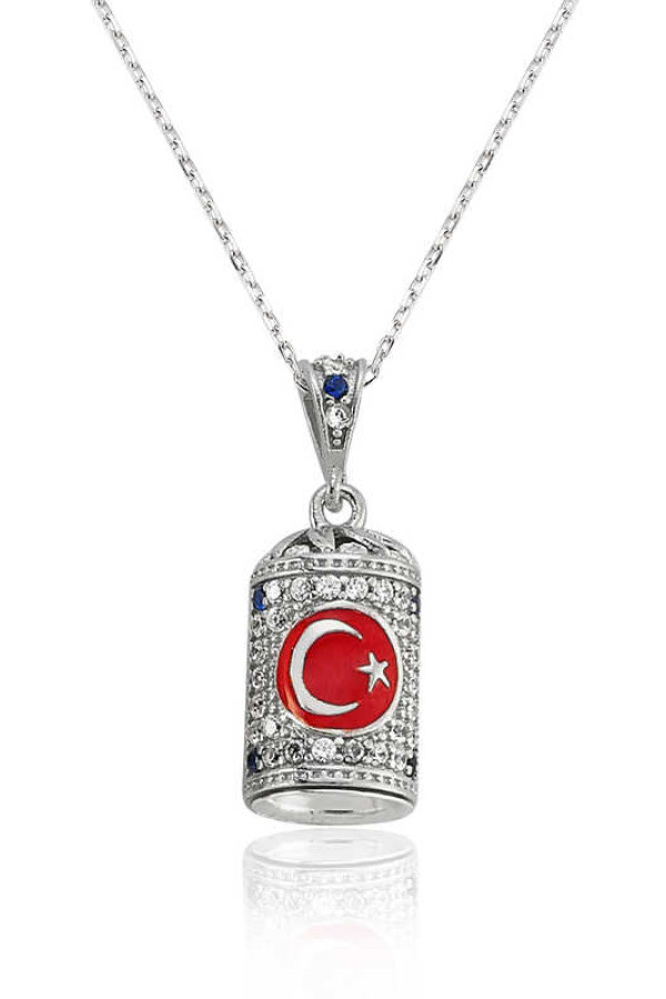Gümüş Ay Yıldız Cevşen Bayan Kolye