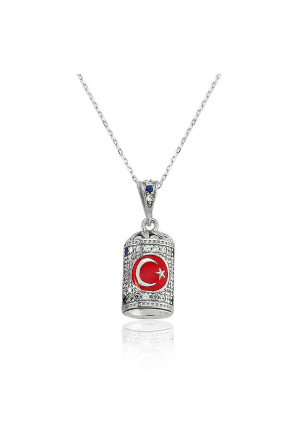Gümüş Ay Yıldız Cevşen Bayan Kolye