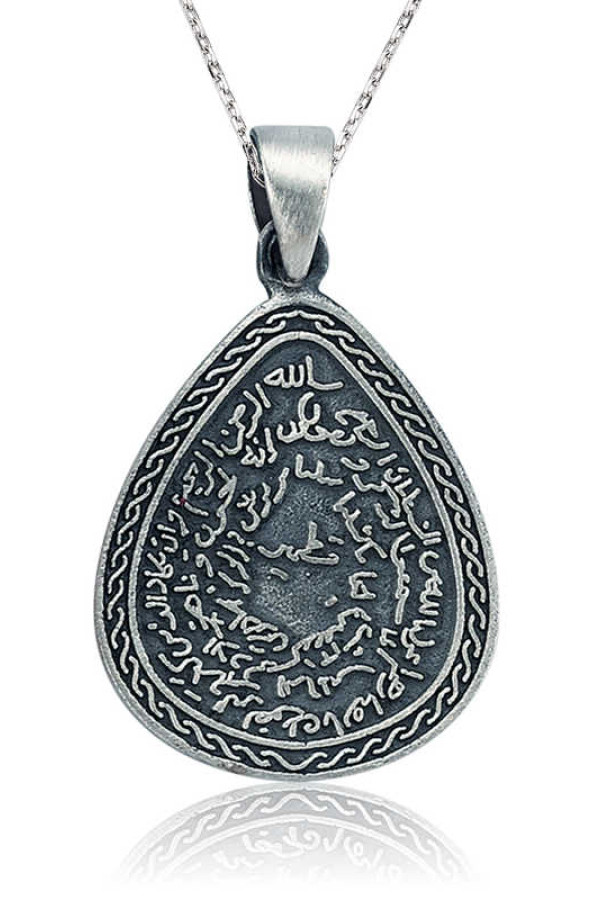 Gümüş Kıtmir Duası Damla Kolye