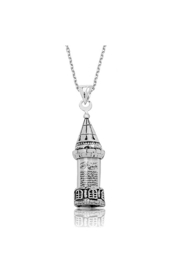Gümüş Minareli Cevşen Bayan Kolye