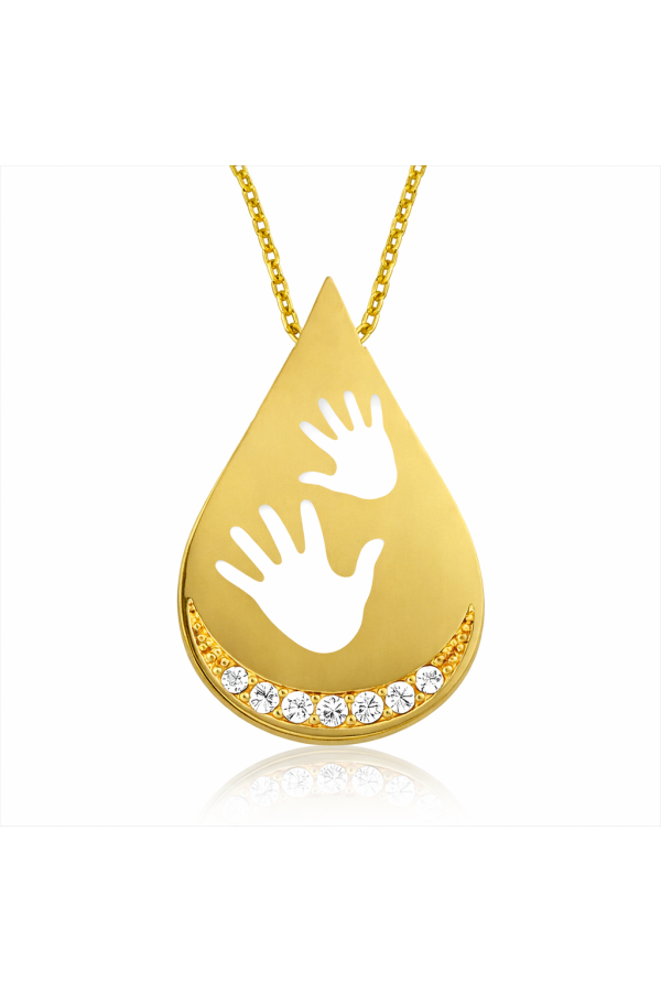Gümüş Gold Bebek Elleri Bayan Kolye