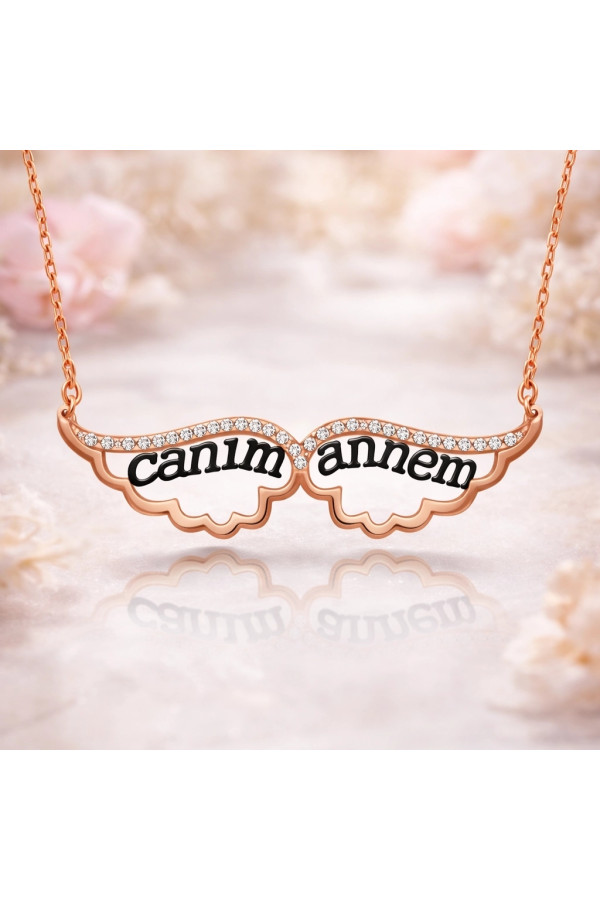 Gümüş Melek Canım Annem Bayan Kolye