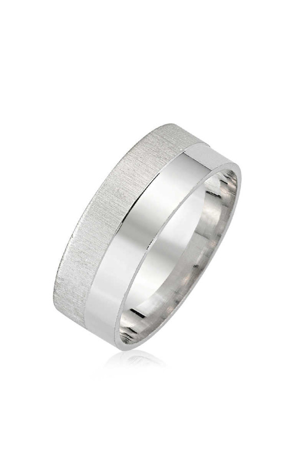 Gümüş Mat Parlak Alyans