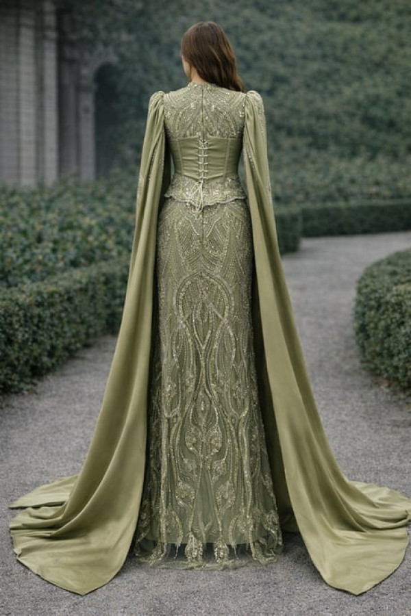 Efsun Tesettür Abiye Yeşil