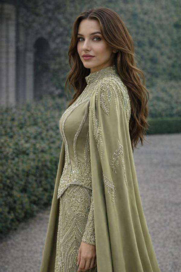 Efsun Tesettür Abiye Yeşil