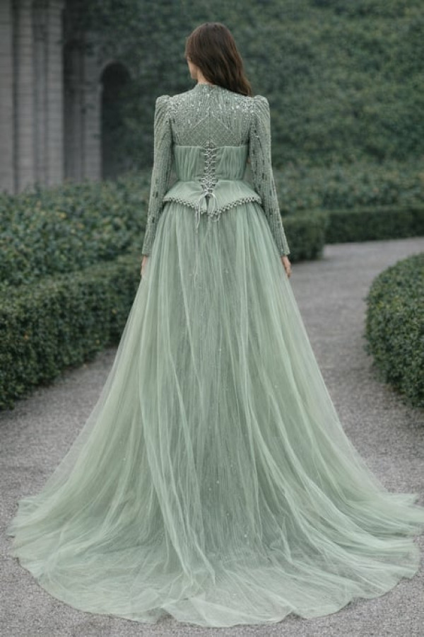 Neva Tesettür Abiye Mint