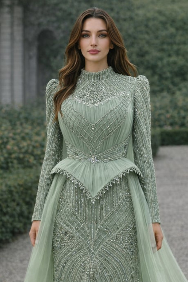 Neva Tesettür Abiye Mint