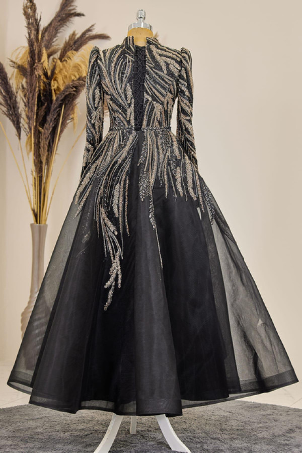 Kübra Tesettür Abiye Siyah