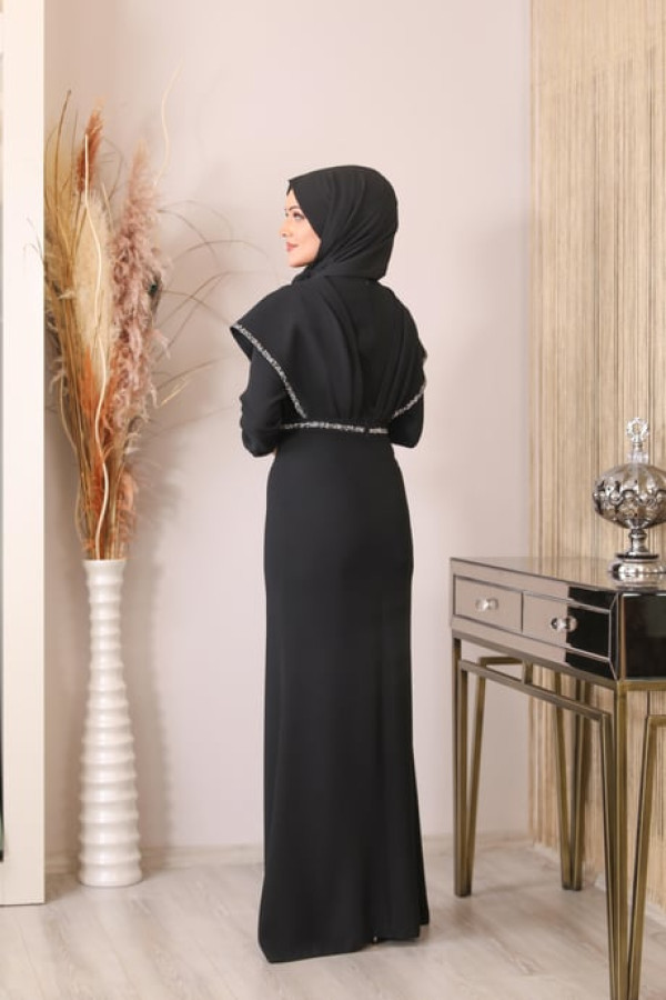 Peri Tesettür Abiye Siyah