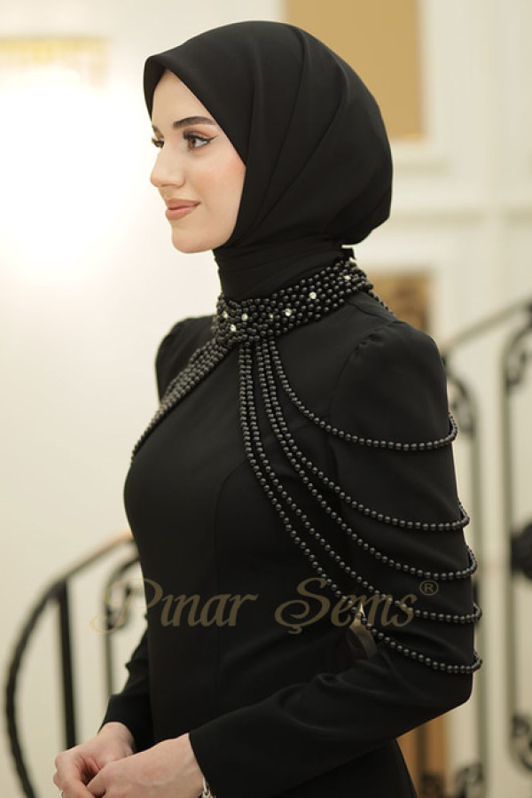 İnci Nur Abiye Siyah İnci Nur Abiye Siyah
