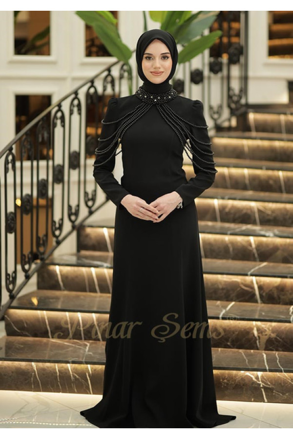 İnci Nur Abiye Siyah İnci Nur Abiye Siyah