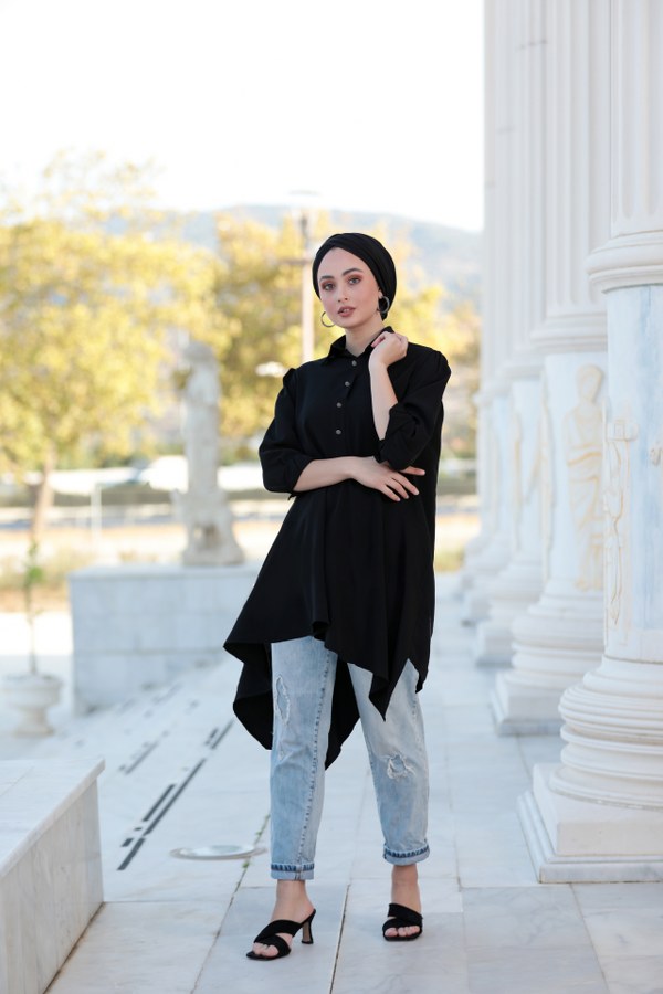 Asimatric Tunic Black