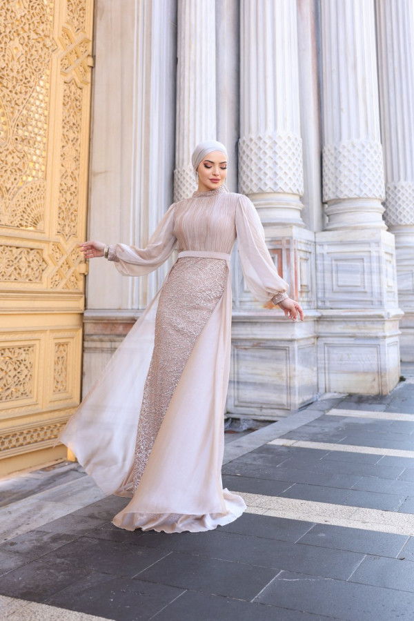 Lavanta Abiye Bej Lavanta Abiye Bej