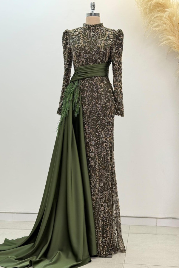 Alessa Tesettür Abiye Haki