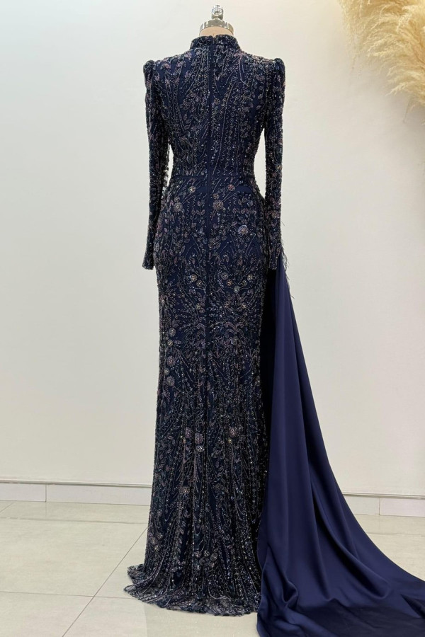 Alessa Tesettür Abiye Lacivert