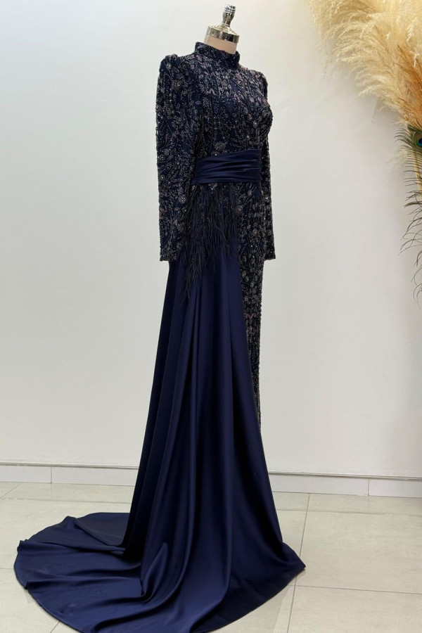 Alessa Tesettür Abiye Lacivert