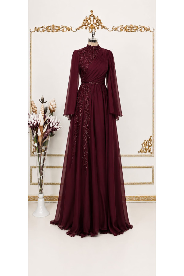 Hilal Abiye - Bordo Hilal Abiye - Bordo