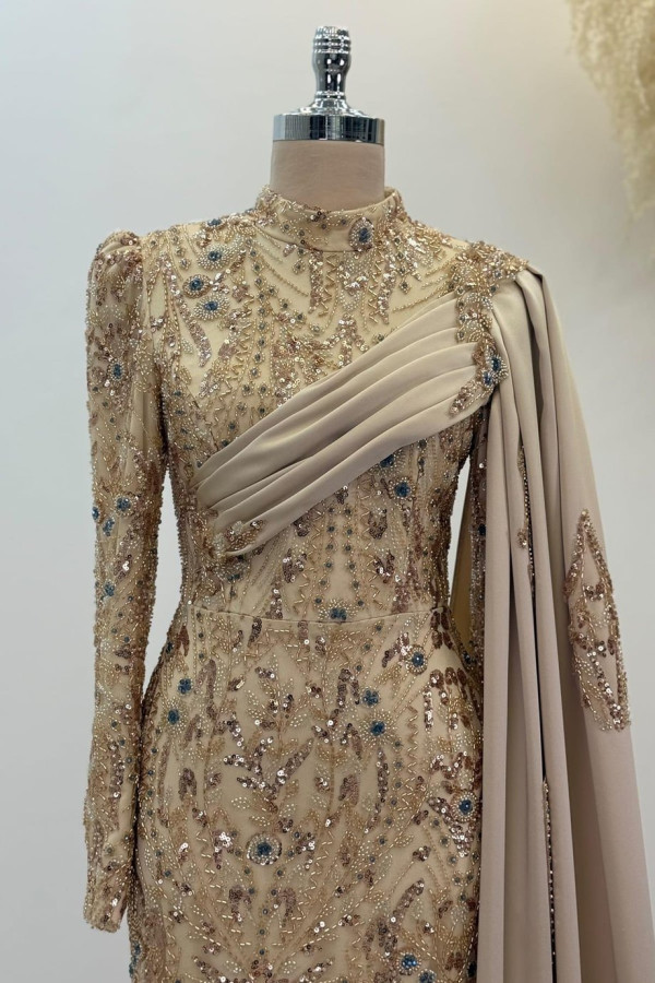 Berry Tesettür Abiye Gold