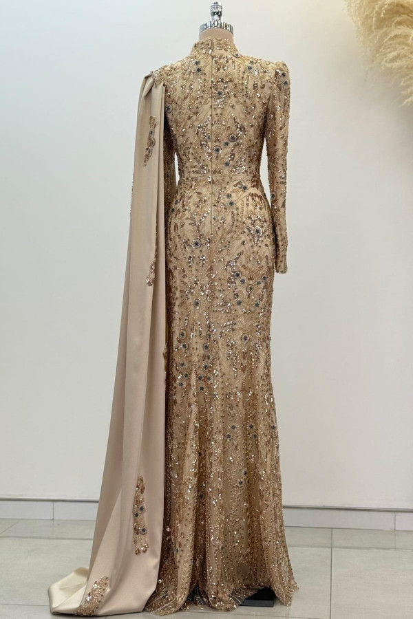 Berry Tesettür Abiye Gold