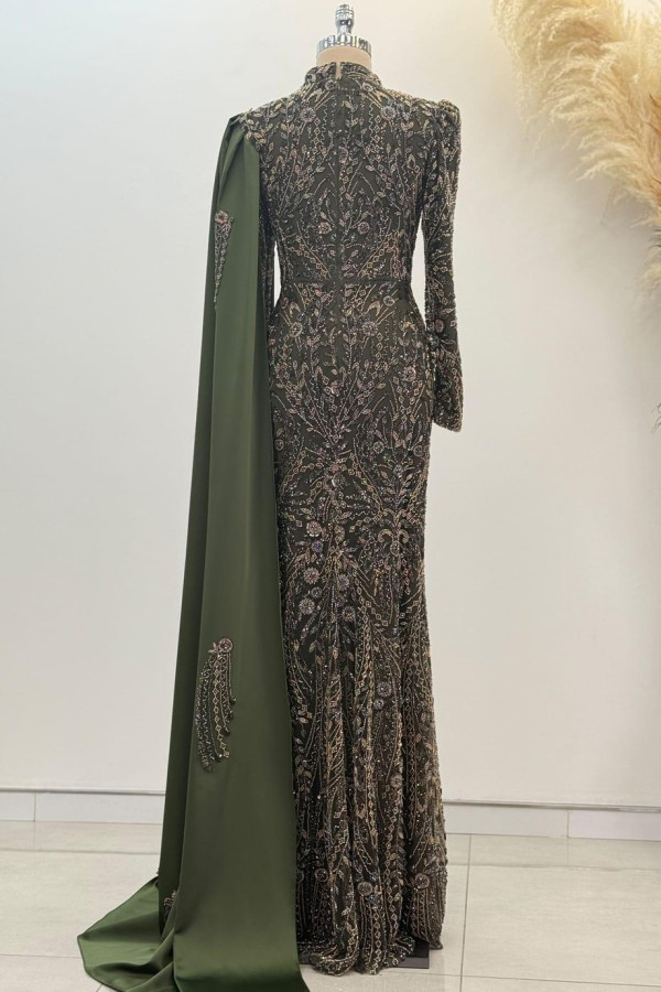 Berry Tesettür Abiye Haki