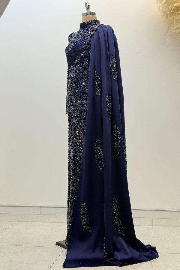 Berry Tesettür Abiye Lacivert