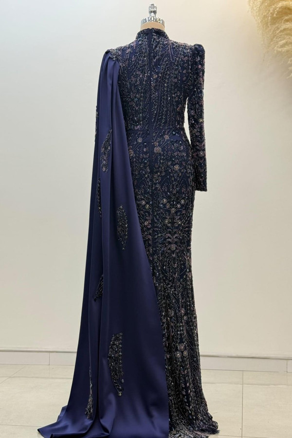 Berry Tesettür Abiye Lacivert