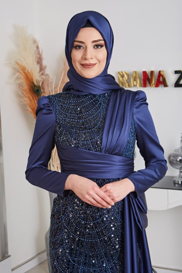 Dicle Abiye-Lacivert Dicle Abiye-Lacivert