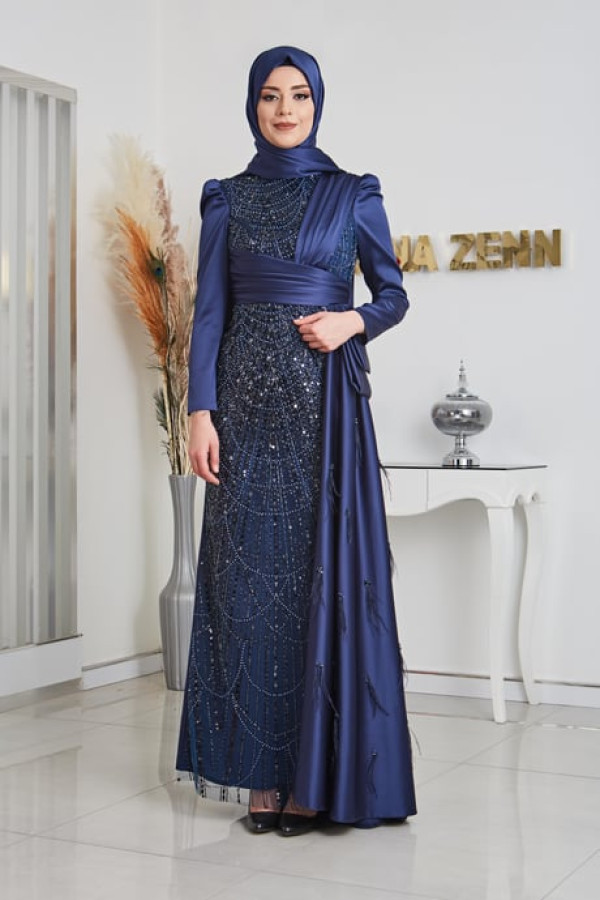 Dicle Abiye-Lacivert Dicle Abiye-Lacivert