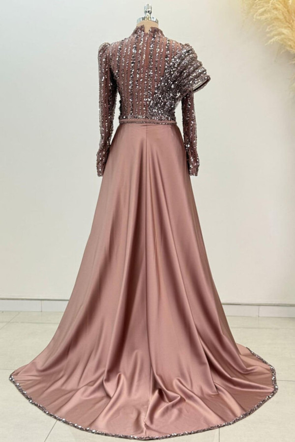 Elegance Tesettür Abiye Gül Kurusu