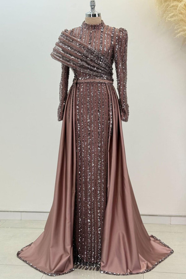 Elegance Tesettür Abiye Gül Kurusu