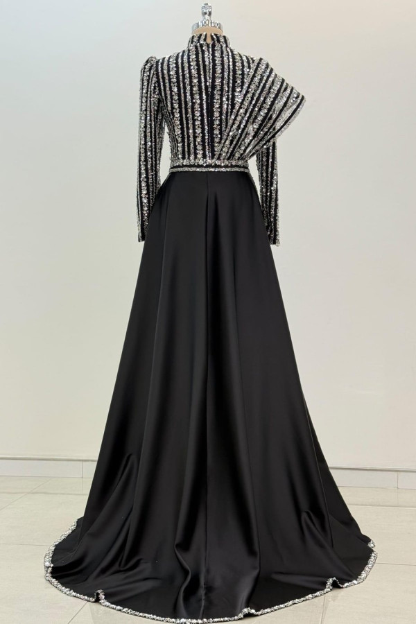 Elegance Tesettür Abiye Gümüş