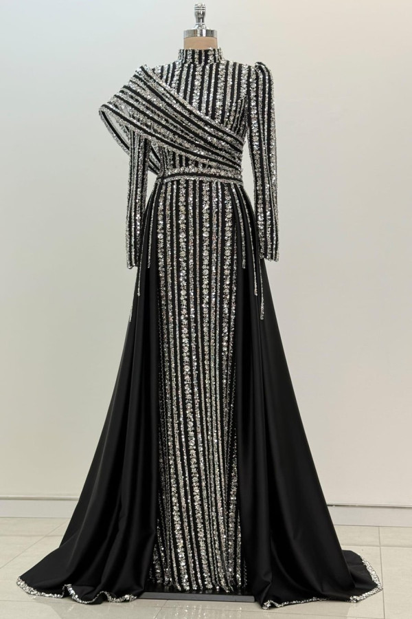 Elegance Tesettür Abiye Gümüş