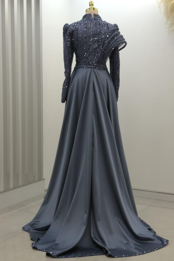 Elegance Tesettür Abiye İndigo