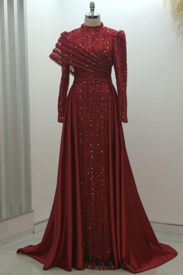 Elegance Tesettür Abiye Kırmızı
