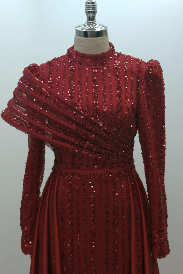 Elegance Tesettür Abiye Kırmızı