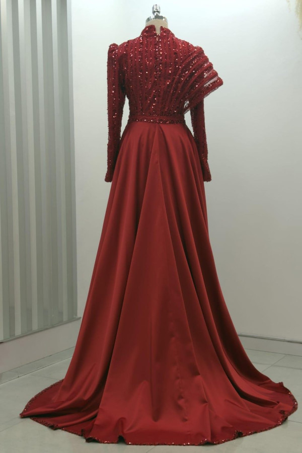 Elegance Tesettür Abiye Kırmızı
