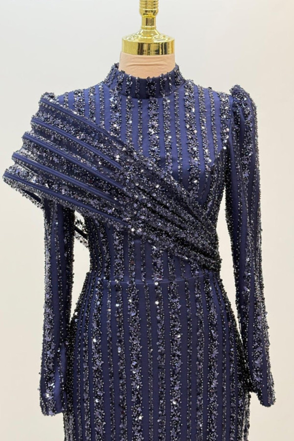 Elegance Tesettür Abiye Lacivert