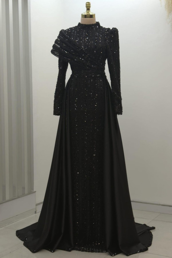 Elegance Tesettür Abiye Siyah