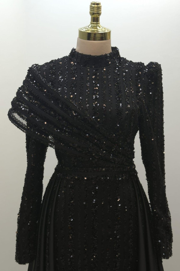 Elegance Tesettür Abiye Siyah